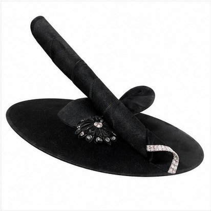 Black Circular Cap
