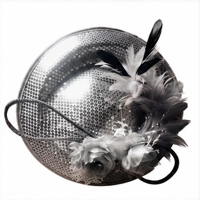 White and Black Fascinator